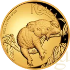 1 Unze Goldmünze Australien Koala 2022 polierte Platte - High Relief