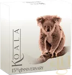 3 Unzen Silbermünze Australien Koala 2022 - 15 Jahre Jubiläum - polierte Platte teilvergoldet