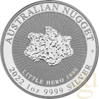 1 Unze Silbermünze Australien Nugget - Little Hero 2022