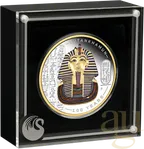2 Unzen Silbermünze Tutankhamun Discovery 100 Year Anniversary proof - teilvergoldet - coloriert