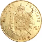 100 Francs Goldmünze Frankreich Napoleon III