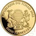 1 Unze Goldmünze Republic of Tschad Mandala Zebra 2022