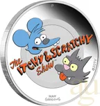 1 Unze Silbermünze Tuvalu The Simpsons - Itchy & Scratchy 2021 coloriert