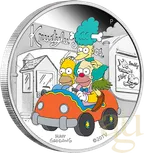 1 Unze Silbermünze Tuvalu The Simpsons - Krustylu Studios 2022 polierte Platte - coloriert
