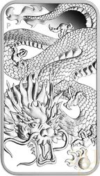 1 Unze Silbermünze Perth Mint Rectangular Dragon 2022 - polierte Platte