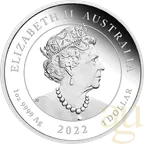 1 Unze Silbermünze Australien Quokka 2022 coloriert - polierte Platte