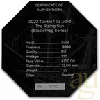 1 Unze Goldmünze Tuvalu - Black Flag - The Rising Sun 2022
