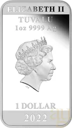 1 Unze Silbermünze Tuvalu Rectangular James Bond 60 Years Anniversary 2022