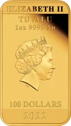 1 Unze Goldmünze Tuvalu Rectangular James Bond 60 Years Anniversary 2022