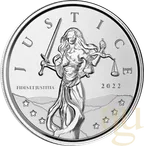 1 Unze Silbermünze Gibraltar Lady Justice 2022