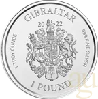 1 Unze Silbermünze Gibraltar Lady Justice 2022