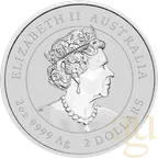 2 Unzen Silbermünze Australien Lunar III Hase 2023