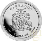 1 Unze Silbermünze Barbados Octopus 2022