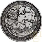 1 Unze Silbermünze Tuvalu - Black Flag - The Rising Sun 2022 Antik Finish