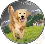 1 Unze Silbermünze Fiji Dogs 2022 - coloriert