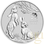 1 Kilogramm Silbermünze Australien Lunar III Hase 2023