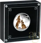 1 Unze Silbermünze Australien Lunar III Hase 2023 - polierte platte - coloriert