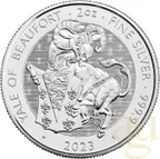 2 Unzen Silbermünze Tudor Beasts Yale 2023