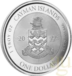 1 Unze Silbermünze Cayman Islands Queens 70th Platinum Jubilee Year Anniversary 2022