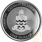 1 Unze Silbermünze Cayman Islands Queens 70th Platinum Jubilee Year Anniversary 2022