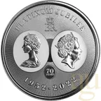 1 Unze Silbermünze Cayman Islands Queens 70th Platinum Jubilee Year Anniversary 2022