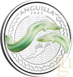 1 Unze Silbermünze EC8 Anguilla - Eel 2022 - coloriert