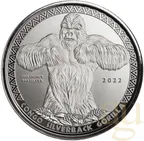 1 Unze Silbermünze Afrika Kongo Silberrücken Gorilla 2022