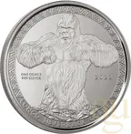 1 Unze Silbermünze Afrika Kongo Silberrücken Gorilla 2022