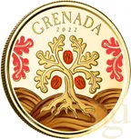 1 Unze Goldmünze EC8 Grenada - Nutmeg Tree 2022 - coloriert