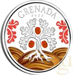 1 Unze Silbermünze EC8 Grenada - Nutmeg Tree 2022 - coloriert