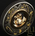 2 Unzen Silbermünze Jingle Bell 2022 - Antik Finish coloriert