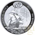 1 Unze Silbermünze Ruanda Nautical Serie - Santa Maria 2017 - polierte Platte