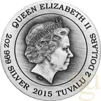 2 Unzen Silbermünze Tuvalu - Gods of Olympus - Aphrodite 2015 Antik Finish High Relief