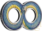 2 Unzen Silbermünze Australien Ouroboros 2022 - Antik Finish - coloriert