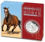 1/2 Unze Silbermünze Australien Lunar II Pferd 2014 proof