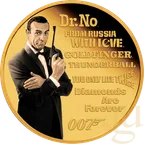1/4 Unze Goldmünze Tuvalu James Bond 007 - Sean Connery 2022 - proof coloriert