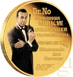 1/4 Unze Goldmünze Tuvalu James Bond 007 - Sean Connery 2022 - proof coloriert