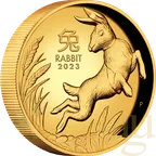 1 Unze Goldmünze Australien Lunar III Hase 2023 - polierte Platte - High Relief