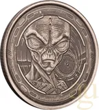 1 Unze Silbermünze Afrika Ghana Alien 2022 - Antik Finish