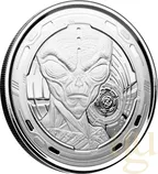 1 Unze Silbermünze Afrika Ghana Alien 2022