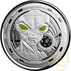 4x 1/2 Unze Afrika Ghana Alien Silbermünzen 2022 - Four Coin Set