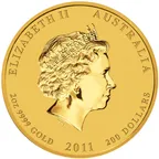 2 Unzen Goldmünze Australien Lunar II Hase 2011