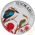 1 Unze Silbermünze Australien Kookaburra 2023 WMF Berlin - coloriert