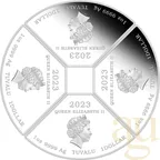 4x 1 Unze Silbermünze Australien Lunar III Hase 2023 Quadrant Four-Coin-Set coloriert - Proof