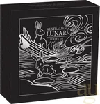 2 Unzen Silbermünze Australien Lunar III Hase 2023 - Antik Finish