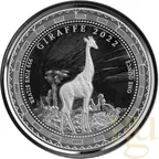 1 Unze Silbermünze Republic of Guinea Ecuatorial Giraffe 2022