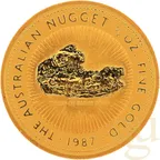 1/2 Unze Goldmünze Australien Känguru / Nugget 1987