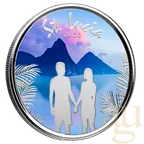 1 Unze Silbermünze EC8 St.Lucia - Couple 2022 coloriert