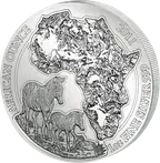 1 Unze Silbermünze Ruanda Zebra 2011