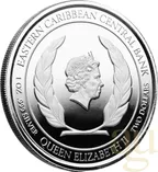 1 Unze Silbermünze EC8 Dominica - Mountain Chicken 2022 - coloriert